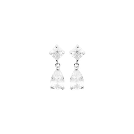 Boucles d'oreilles en argent et oxyde de zirconium