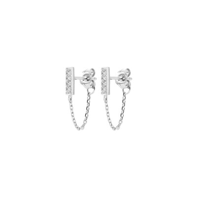 Boucles d'oreilles en argent et oxyde de zirconium