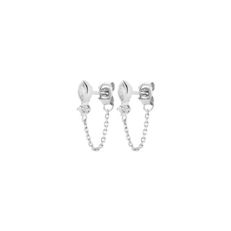 Boucles d'oreilles en argent et oxyde de zirconium