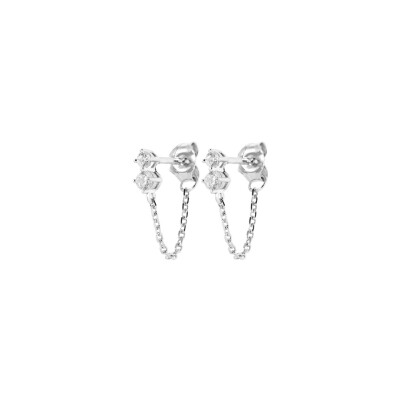 Boucles d'oreilles en argent et oxyde de zirconium