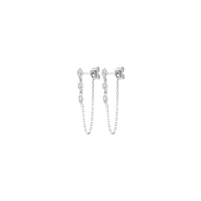 Boucles d'oreilles en argent et oxyde de zirconium