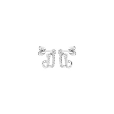 Boucles d'oreilles en argent et oxyde de zirconium