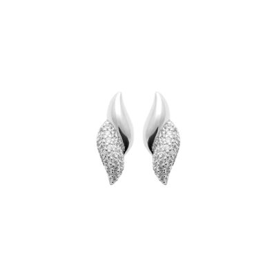 Boucles d'oreilles en argent rhodié et oxyde de zirconium