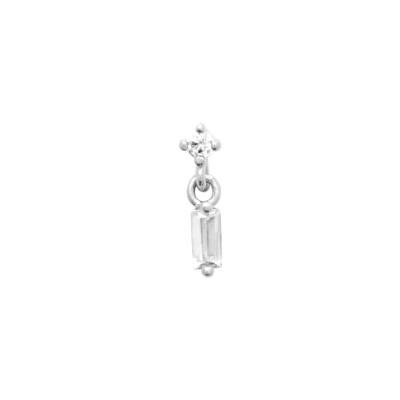 Boucles d'oreilles en argent rhodié et oxyde de zirconium