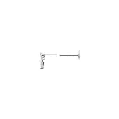 Boucles d'oreilles en argent rhodié et oxyde de zirconium