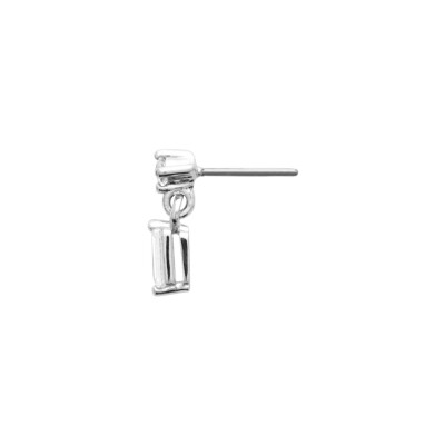 Boucles d'oreilles en argent rhodié et oxyde de zirconium