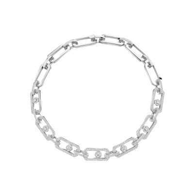 Collier Messika So Move XL pavé en or blanc et diamants