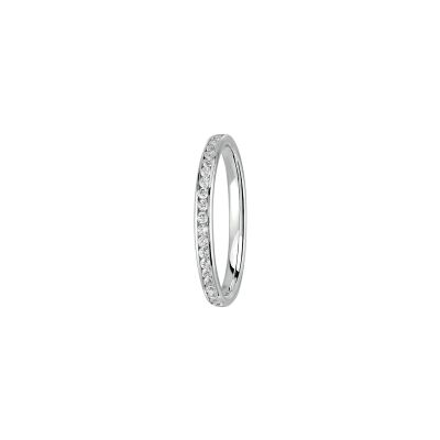 Alliance Jules et Louise en or blanc, largeur 2mm