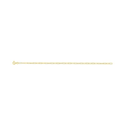 Bracelet chaîne maille forçat rectangle en plaqué or, taille 18cm