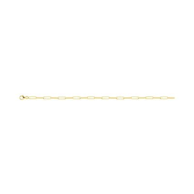 Chaîne maille forçat rectangle en plaqué or, taille 50cm