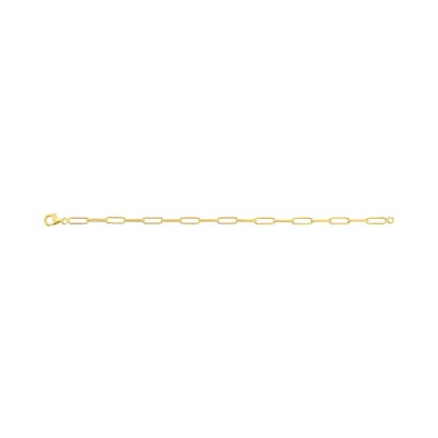 Bracelet chaîne maille forçat rectangle en plaqué or