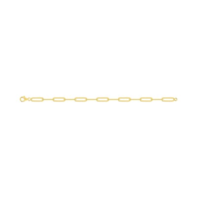 Bracelet chaîne maille forçat rectangle en plaqué or