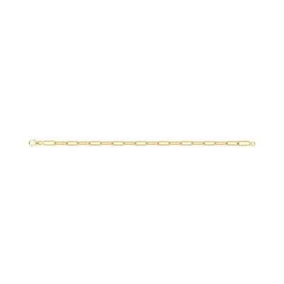 Chaîne maille forçat allongée en plaqué or, taille 45cm