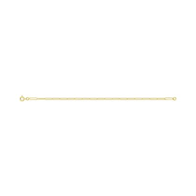 Chaîne maille forçat rectangle en plaqué or, taille 45cm