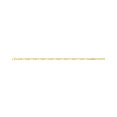 Bracelet chaîne maille forçat rectangle en plaqué or