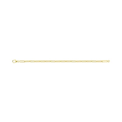Chaîne maille forçat rectangle en plaqué or, taille 50cm