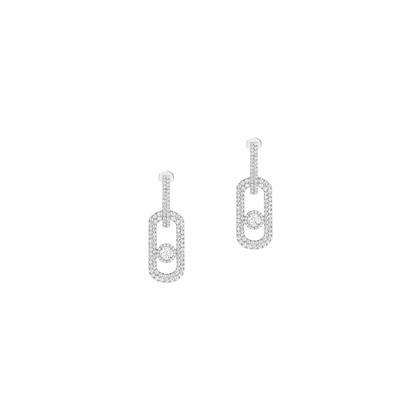 Messika So Move XL earrings, white gold and diamonds paved