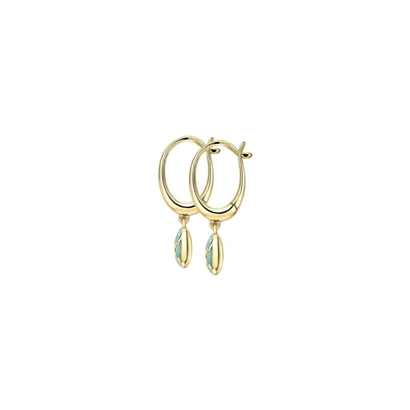 Boucles d'oreilles Fabergé Heritage en or jaune, turquoise et diamants