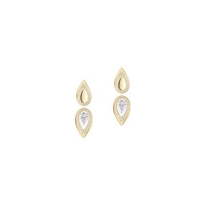 Boucles d'oreilles Messika Fiery en or jaune et diamants 2x0.25ct