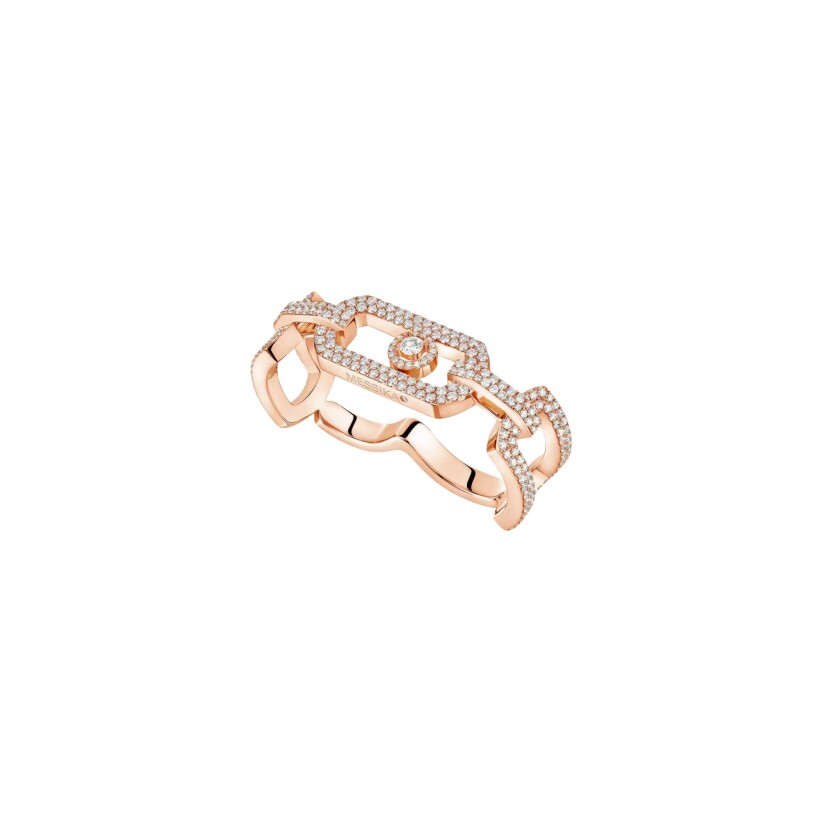 Messika So Move two fingers ring, pink gold, diamonds