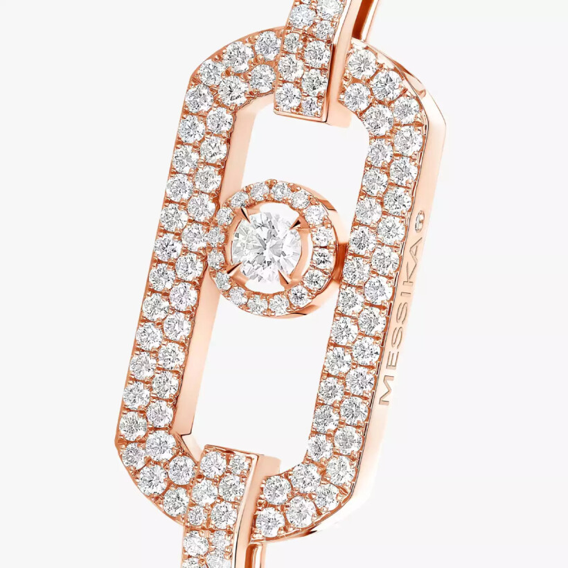 Messika So Move two fingers ring, pink gold, diamonds