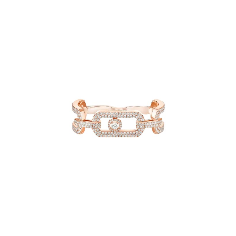 Messika So Move two fingers ring, pink gold, diamonds