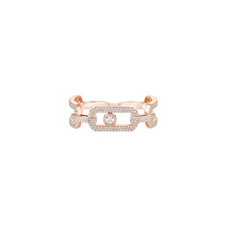 Bague Messika So Move deux doigts en or rose et diamants