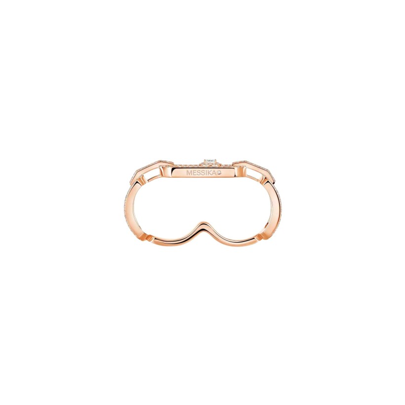 Messika So Move two fingers ring, pink gold, diamonds