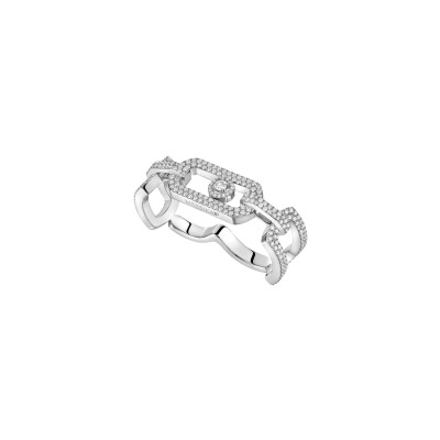 Messika So Move two fingers paved ring, white gold, diamonds