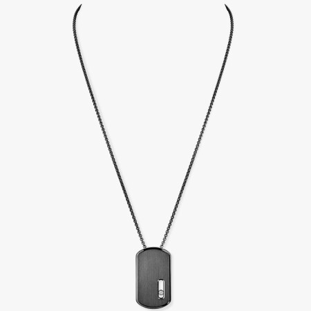 Collier Messika Move Titanium GM Graphite en titane et diamant