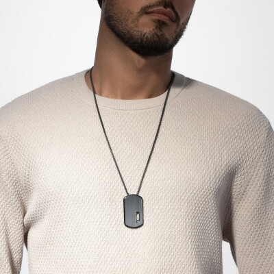 Messika Move Titanium GM Graphite in titanium, diamond necklace