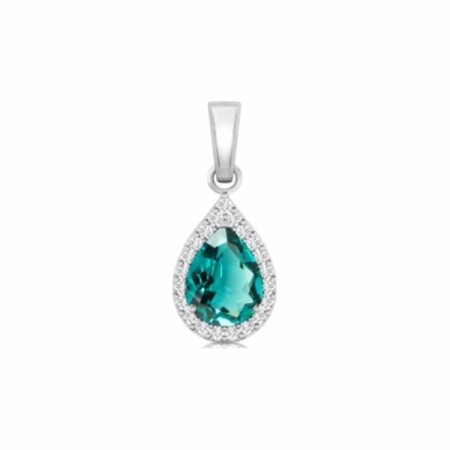 Pendentif en or blanc, apatite et diamants