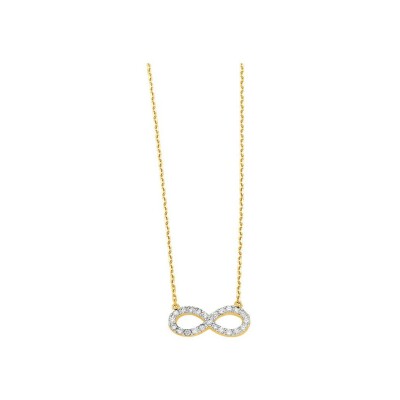 Collier en plaqué or et oxyde de zirconium, taille 42cm