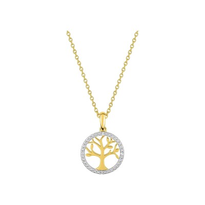 Collier en plaqué or et oxyde de zirconium