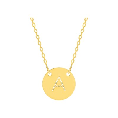Collier à graver en plaqué or, taille 42cm