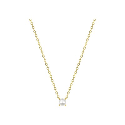 Collier en plaqué or et perle d'imitation