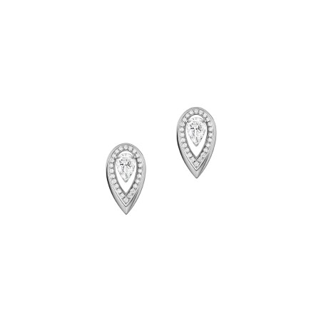 Boucles d'oreilles Messika Fiery en or blanc et diamants