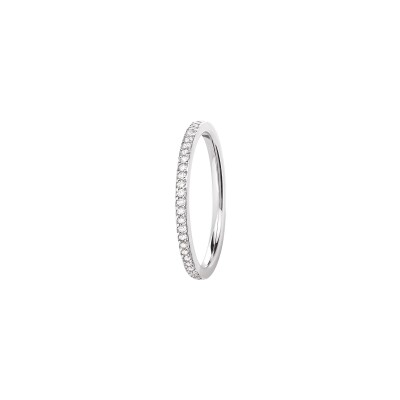 Alliance Les Essentielles Mini-Coralie en platine et diamants serti de 0.14ct, largeur 1.5mm