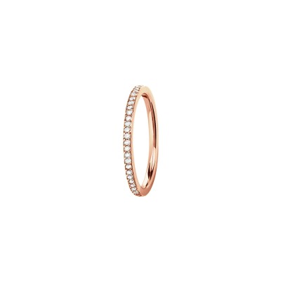 Alliance Les Essentielles Mini-Coralie en or rose et diamants serti de 0.14ct, largeur 1.5mm