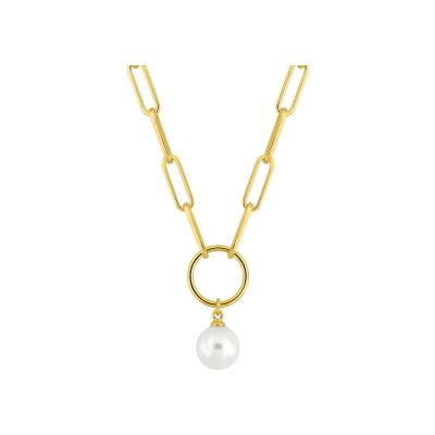 Collier en plaqué or et perle d'imitation