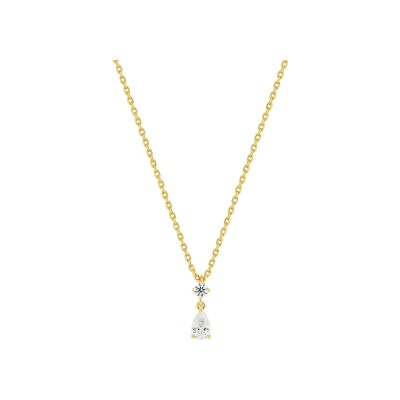 Collier en plaqué or et oxyde de zirconium