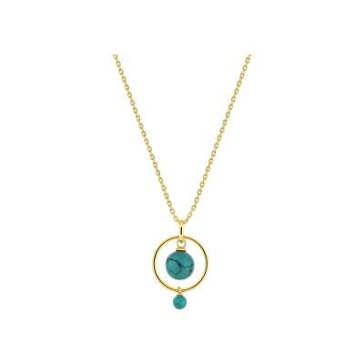 Collier en plaqué or et turquoise