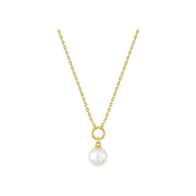 Collier en plaqué or et perle d'imitation