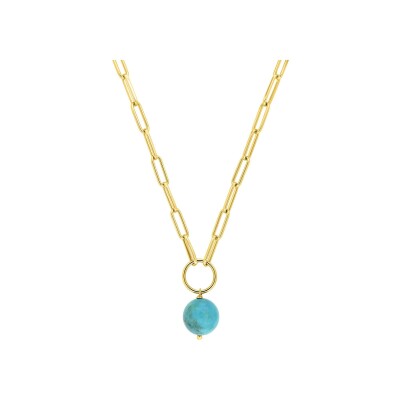 Collier en plaqué or et turquoise