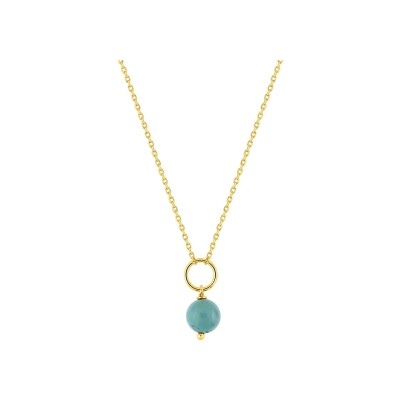 Collier en plaqué or et turquoise