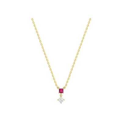Collier en plaqué or et oxyde de zirconium