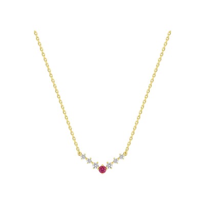 Collier en plaqué or et oxyde de zirconium