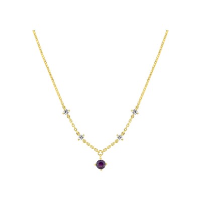 Collier en plaqué or et oxyde de zirconium