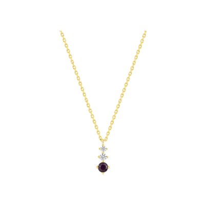 Collier en plaqué or et oxyde de zirconium