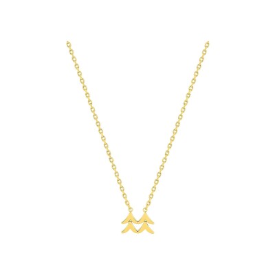Collier zodiaque Verseau en plaqué or
